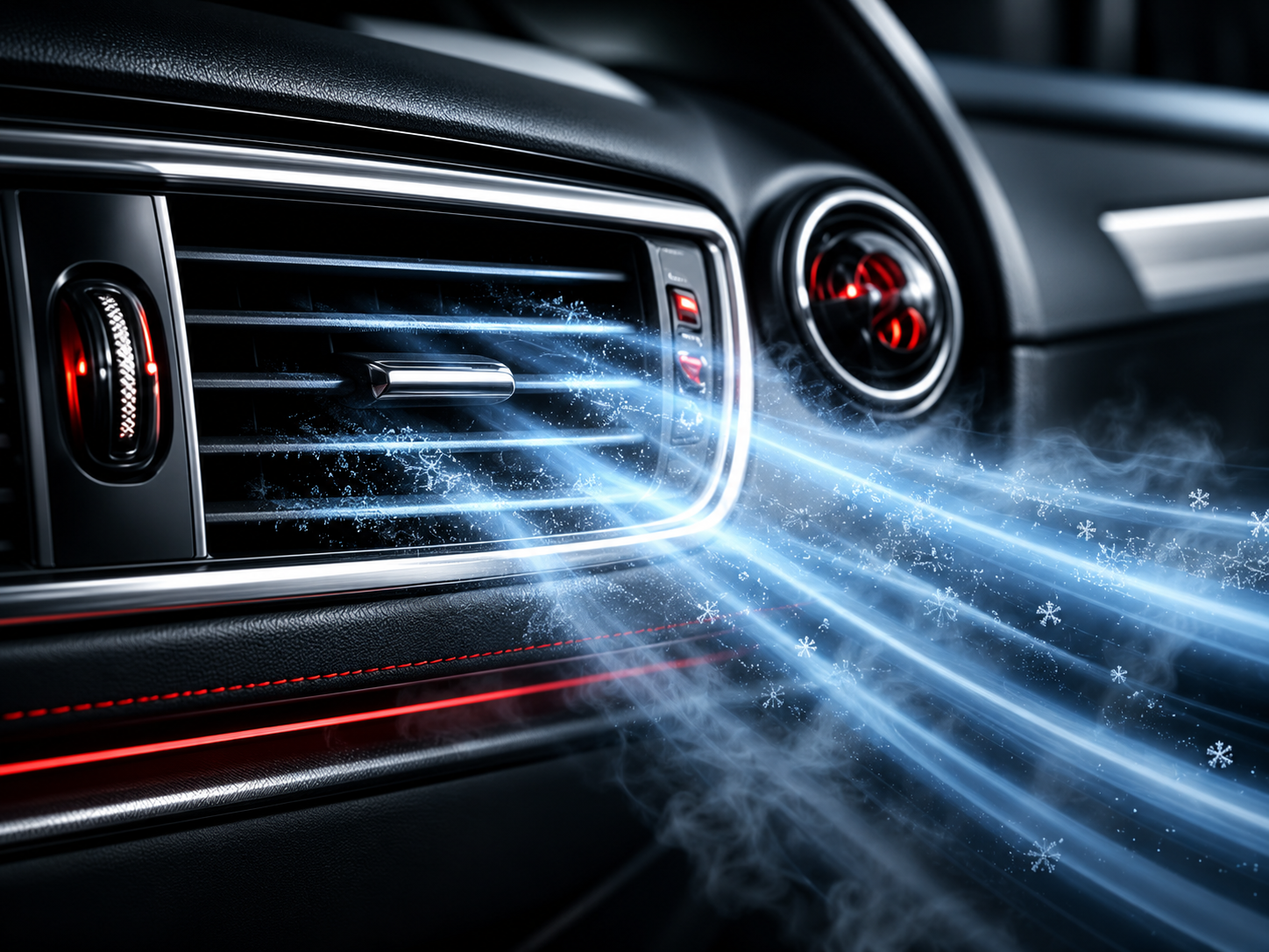 Car air conditioning vent and dashboard